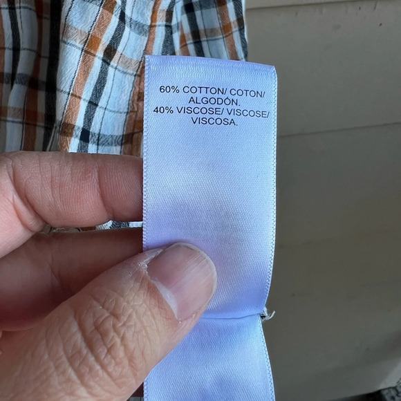 Lucky Brand Neutral Plaid Button Down Shirt - Size L - Picture 3 of 4